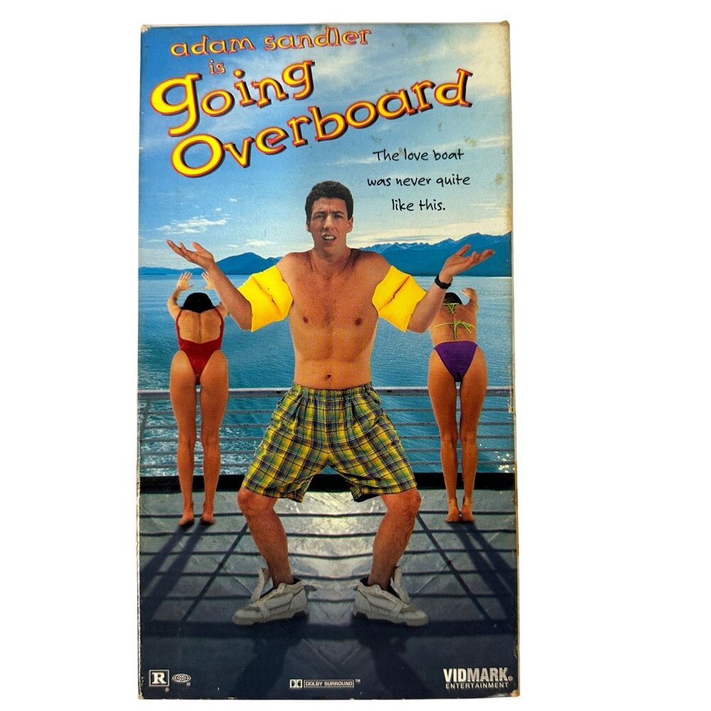 Going Overboard VHS 1989 Movie Comedy Adam Sandler Vidmark R-Rated Pre-Owned